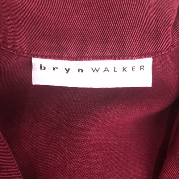 Bryn Walker large Burgundy, button-down shirt - Picture 6 of 10